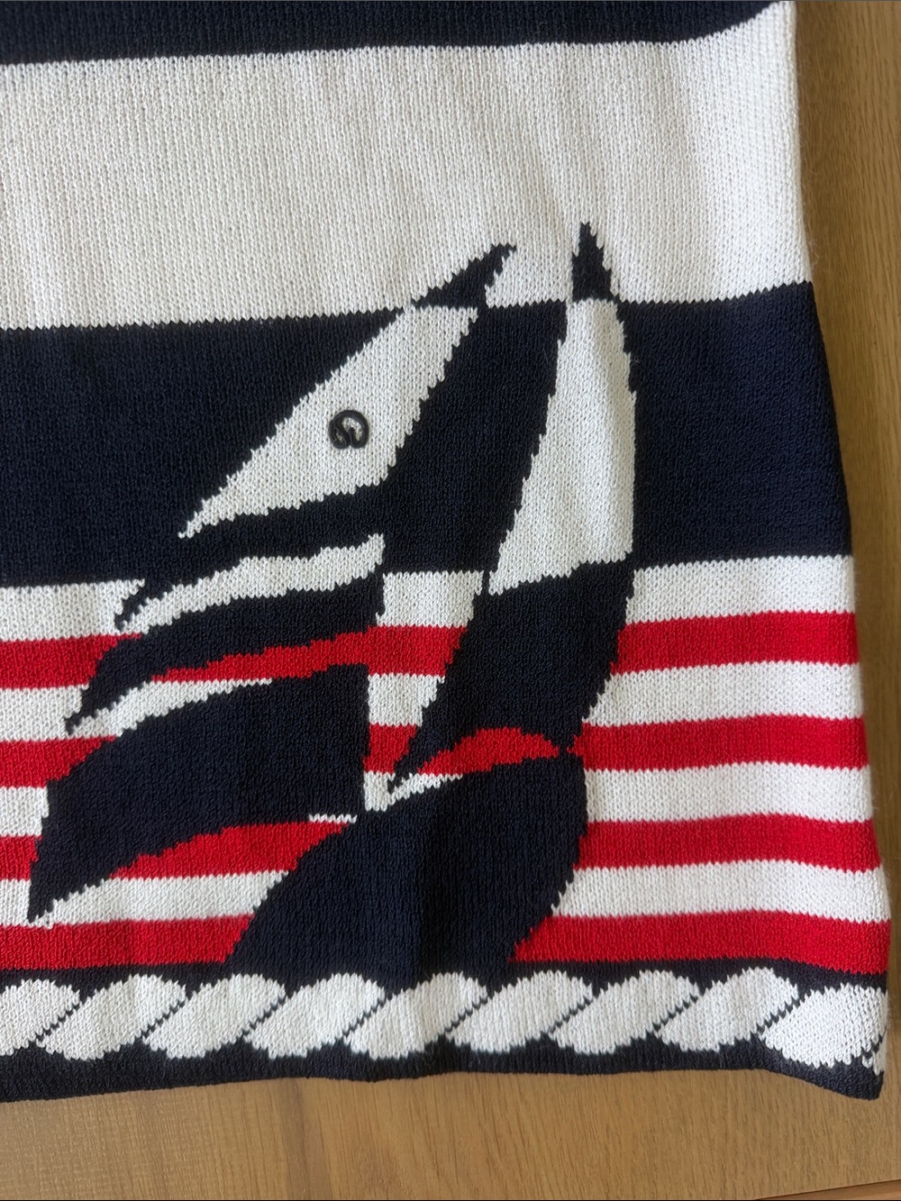 Rare Vintage 1990s St. John Sport by Marie Gray Nautical Sailboat Intarsia Sweat - Picture 13 of 14